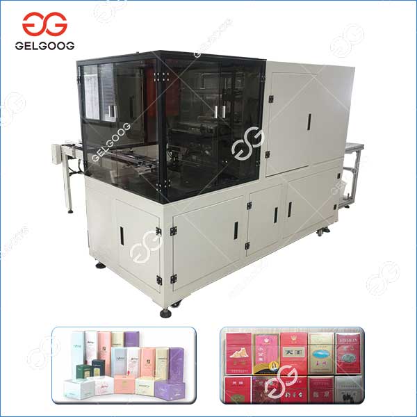 Cigarette pack wrapping machine